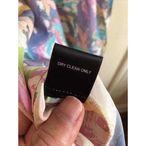 R. 89 Silk Romper Pastel Colors Size Small Ruffle Sleeveless Summer Round Neck - Picture 4 of 7